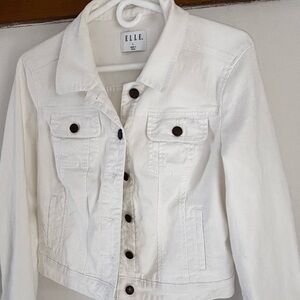 Elle Women's Classic White Jean Jacket